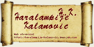 Haralampije Kalanović vizit kartica
